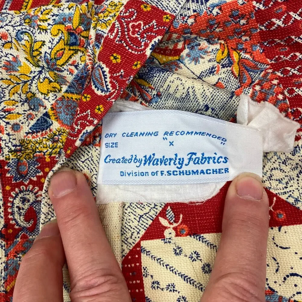 Vintage Waverly Schumacher Patchwork Pattern Quilted Pillow Case 30